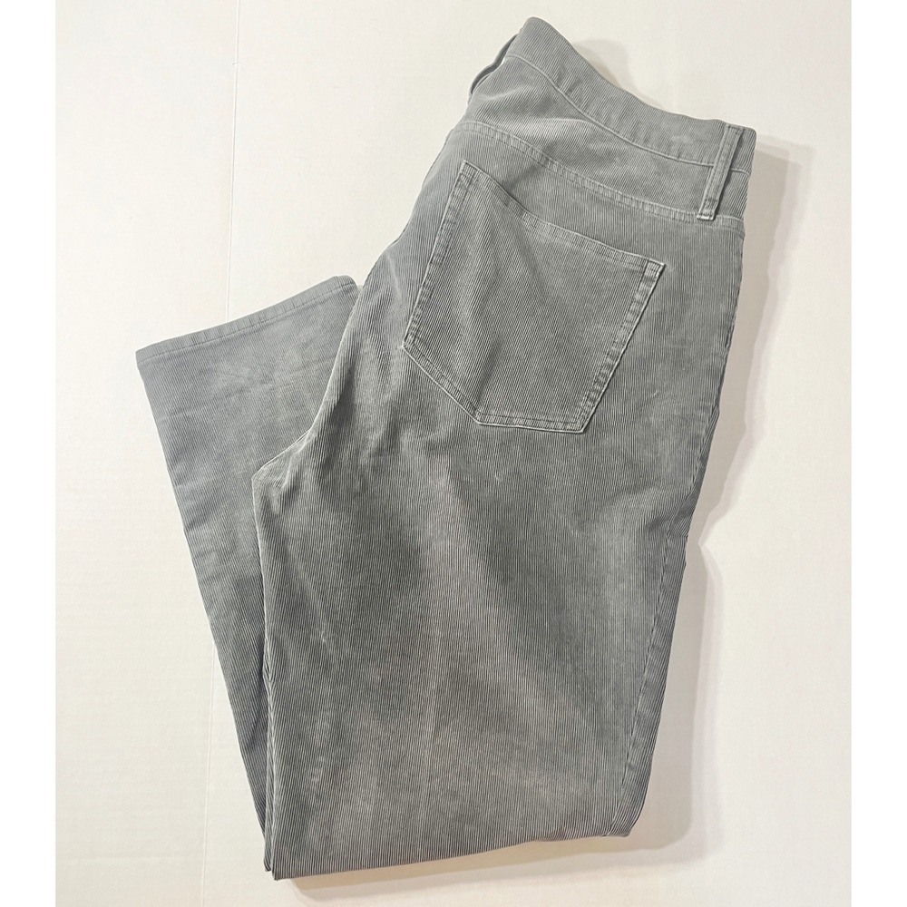 J.Crew Corduroy Pants Womens 34  Gray Straight Leg Fine Wale 5-Pocket Preppy